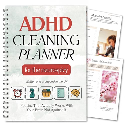 ADHD Cleaning Planner For the Neurospicy | Cleaning Schedule ADHD Planner for Adults | Daily Weekly Monthly Household Organizer with Task Checklists & Schedules | UK Brand | Neurodivergent Friendly