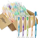 200 Pack Bulk Disposable Toothbrushes, Individually Wrapped Soft Bristle Manual Travel Toothbrush for Hotels, Charity Donations & Homeless