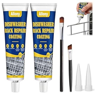 ALLONY Réparation du Panier de Lave-vaisselle, 100ML Mastic Acrylique Gris, Antirouille, Imperméable, Joint Lave Vaisselle, Hautes Températures, Peinture de Retouche pour Restauration Lave-vaisselle