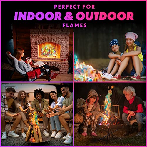 Magical Flames Cosmic Fire Color Packets - 12-Pack Colorful Fire Packs - Magic Colored Flame For Campfires, Bonfire & Outdoor Fire Pit - Color Changing Fire Camping Accessories For Kids & Adults #TOP3