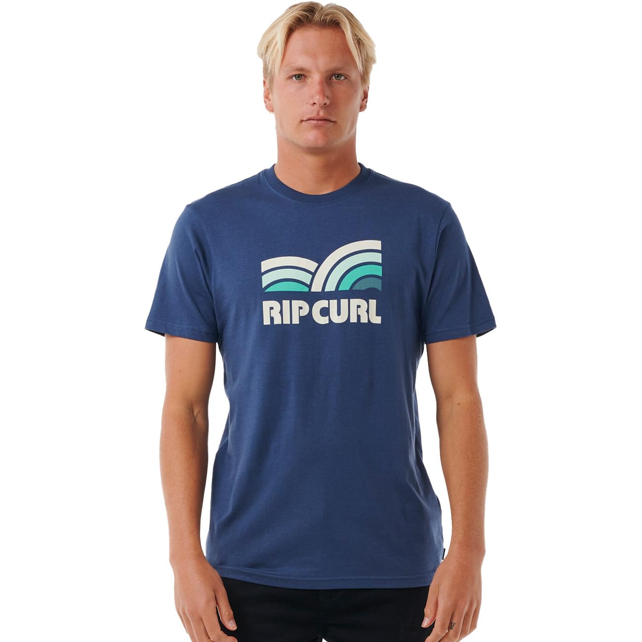 RIP CURL Men's Surf Revival Capture Tee T Shirt Top Washed Navy