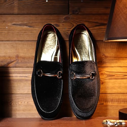 COSIDRAM Mens Dress Shoes Loafers Business Classic Suede Luxury Copper Chain Party Wedding Moccasins for Male4