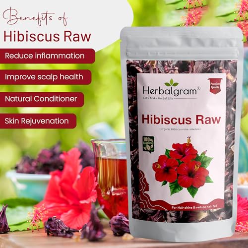 Image of Herbalgram Amla, Reetha, Shikakai, Bhringraj & Hibiscus Raw Herbs 500gm | 100% Natural & Sun-Dried | For DIY Hair & Skin Care | 5-in-1 Herbal Pack of 5 x 100gm