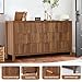 affeivul Mid Century Modern Dresser TV Stand, 9 Drawer Dresser for Bedroom Wood, Farmhouse Boho Storage Cabinet Side Table with Solid Natural Wood Legs, Long Wooden Nightstand for Closet (Walnut)