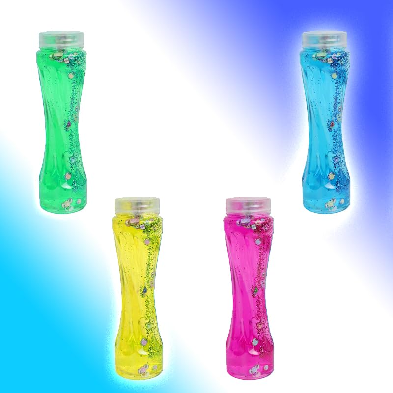 NEEYATI Neon Colored Fruit Scented Slimy Slime Gel Jelly Set Kit Air Dry Magical Crystal Clay Putty Toy Kit for Girls Boys Kids Slime