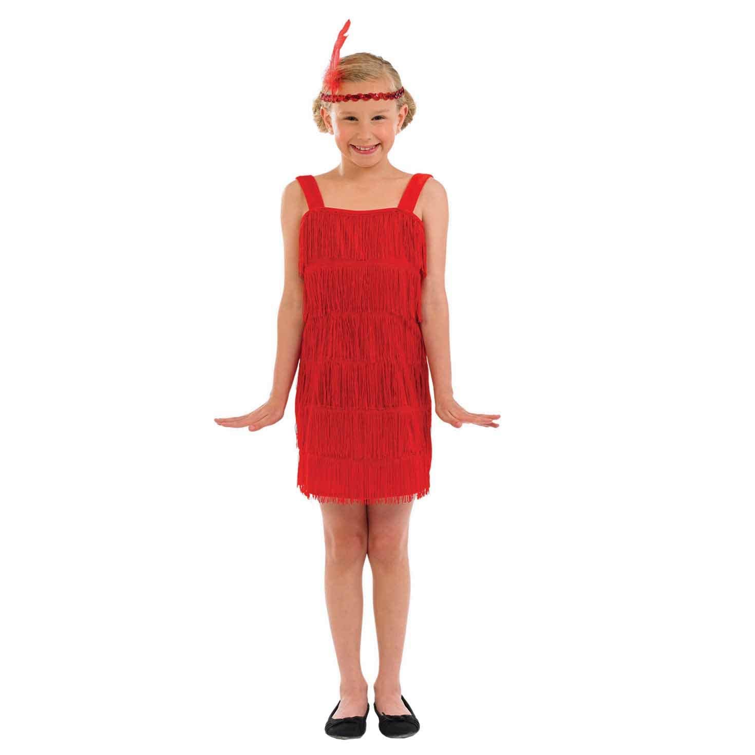 Fun Shack World Book Day Costumes For Girls Red Flapper Dress Fancy Dress For Kids Flapper Girl Outfit