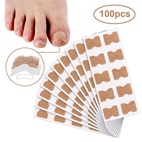 Madholly 100pcs Glue Free Toenail Patch- 10 Sheets Ingrown Toenail Removal Correction Patch Toenail Tape Premium Nail Healing Corrector Treatment Tool Pedicure Care Tool for Men Women