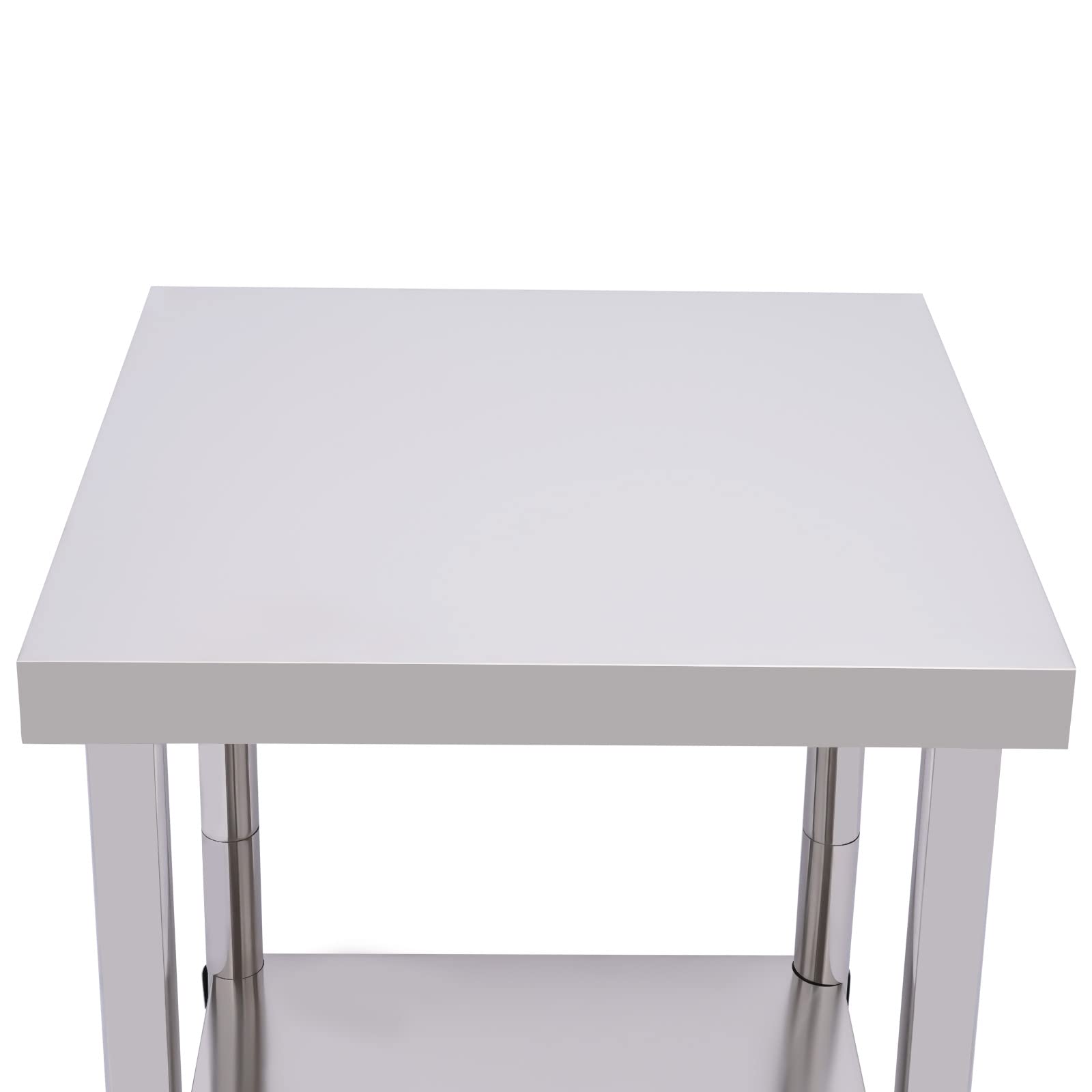 Tavolo Da Lavoro In Acciaio Inox 60x60x85 Cm Con Ruote - Portata 300 Kg, Per Cucina O Bar