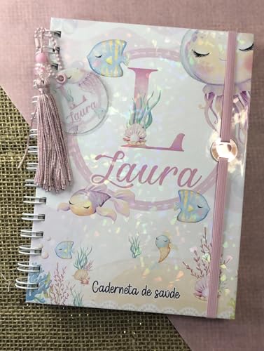 Caderneta de Saúde Infantil Personalizada A5 | SUS Atualizado | Capa Dura | Tema Fundo do Mar Menina