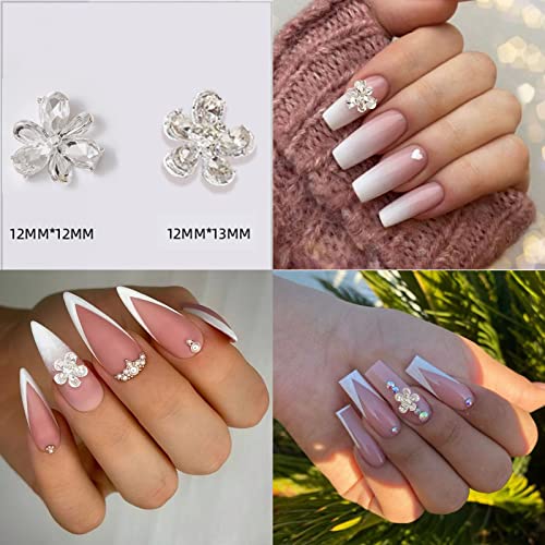 20Pcs 3D Nail Art Charms Flower Bee Butterfly Nail Rhinestones Gold Sliver Nail Supplies Accessories For Women Spring Nail Decoration Design Shiny Nail Gems Charms With Diamonds Jewelry Crystal #TOP1