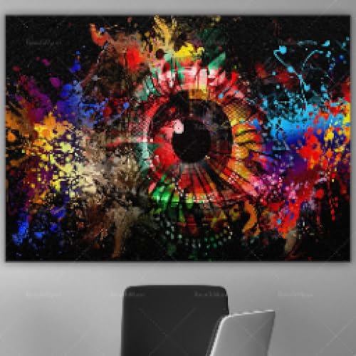 Peinture abstraite œil impression sur toile chambre moderne 60x90