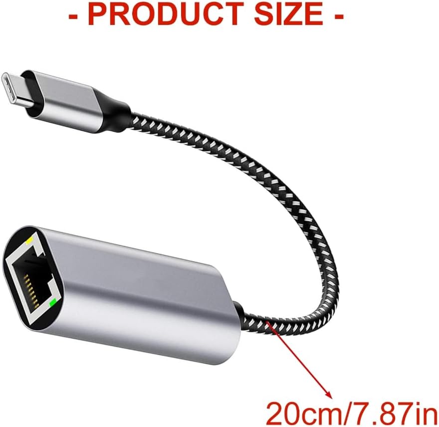 USB C to Ethernet Adapter Gigabit Networking Adapter RJ45 to Type C LAN Internet Adapter Converter for Laptop PC