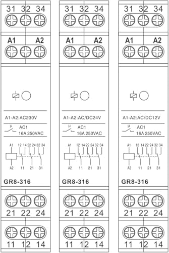 Relé intermedio GR8 interruptor auxiliar de alta precisión electrónica 48V 6
