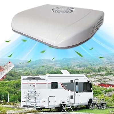 12V RV Air Conditioner 8000 BTU Cooling - Universal RV Rooftop Ac Unit, Roof Top 12 Volt DC Camper A/C Units Low Profile, Quiet Easy Install For Van, Truck, Trailer, Fifth Wheel, Golf Cart, Motorhome