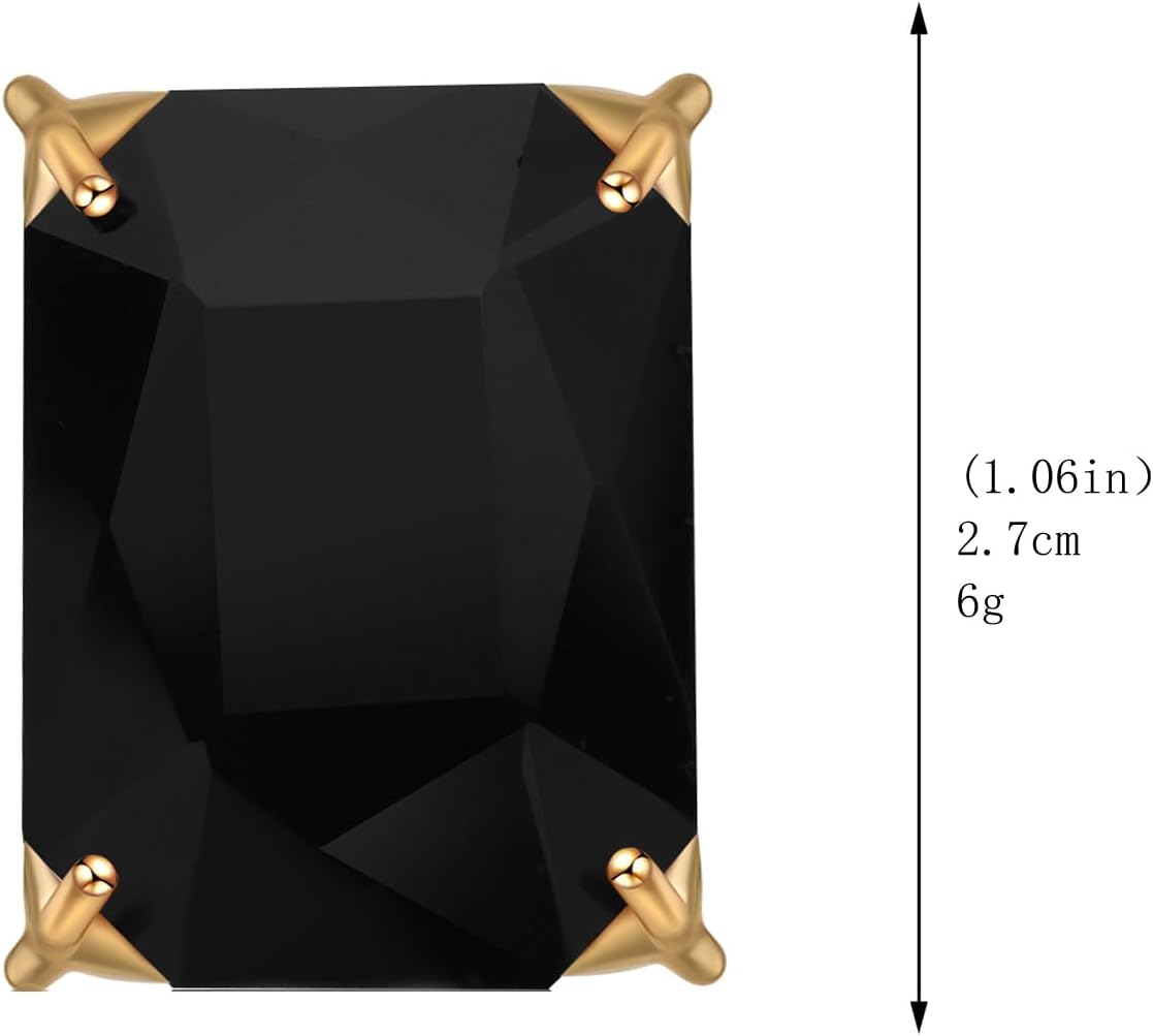 Colorful Rectangle Oval Glass Crystal Stud Earrings Hypoallergenic Gemstone Square Transparent Glass Earrings for Women Wife Mom - Image 4