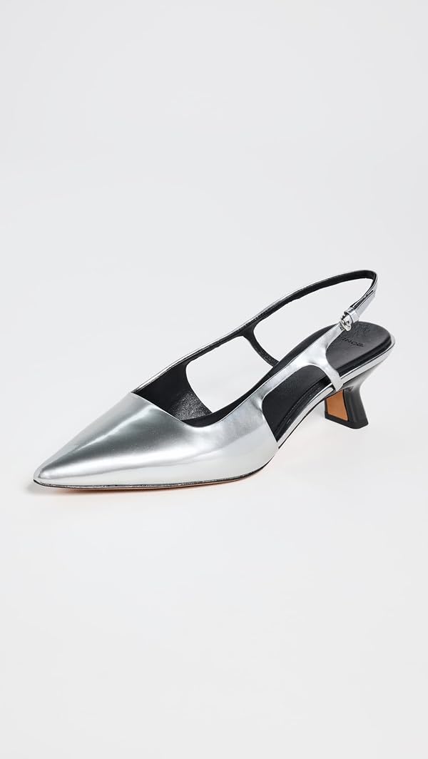 Vince Women's Bianca Slingback Heels, Silver, 10 Medium US by Vince - Image 3