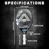 AMA SPORT Beach Tennis Racket 3K Carbon Fiber with EVA Foam Core Professional Carbon Beach Tennis Paddle for Advanced Players (Blue)