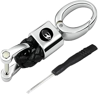 Kaber Egypt 2020 - Leather Car Keychain - Metal Rings - Suitable for Car Keys, Motorcycles and Family Keys - Small - Compatible with Hyun ??