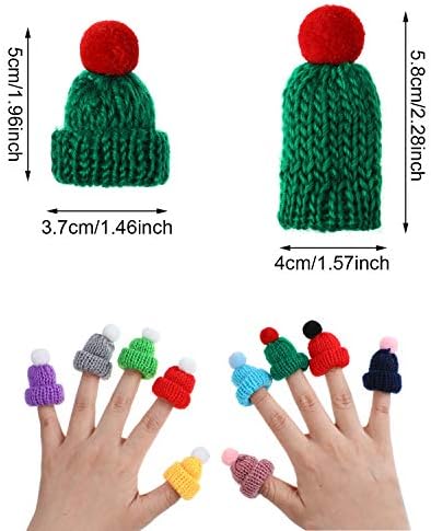 WILLBOND Christmas Mini Knitting Hats Doll Hat Art DIY Craft Knitting Decoration Christmas Tree Ornaments Assorted Color Hair Accessories, 20 Styles (80 Pieces)