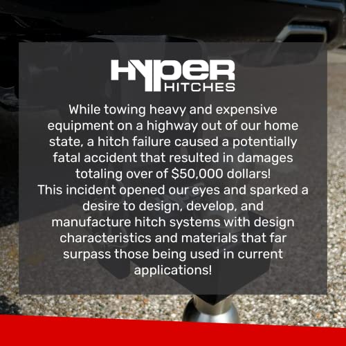 Hyper Hitches Adjustable Trailer Hitch, Fits 2.5 Inch Receiver, Adjustable Drop/Rise, Includes 2-Inch and 2 5/16-Inch Dual-Ball Hitch, Up to 25,000 GTW, Made in The USA (5" Drop)