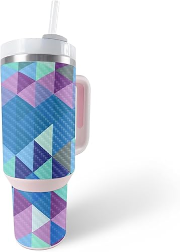 Miniatura 8 de MightySkins - Skin de fibra de carbono compatible con Stanley The Quencher H2.0 FlowState vaso de 40 onzas  Pop Flamingo  Acabado de fibra de