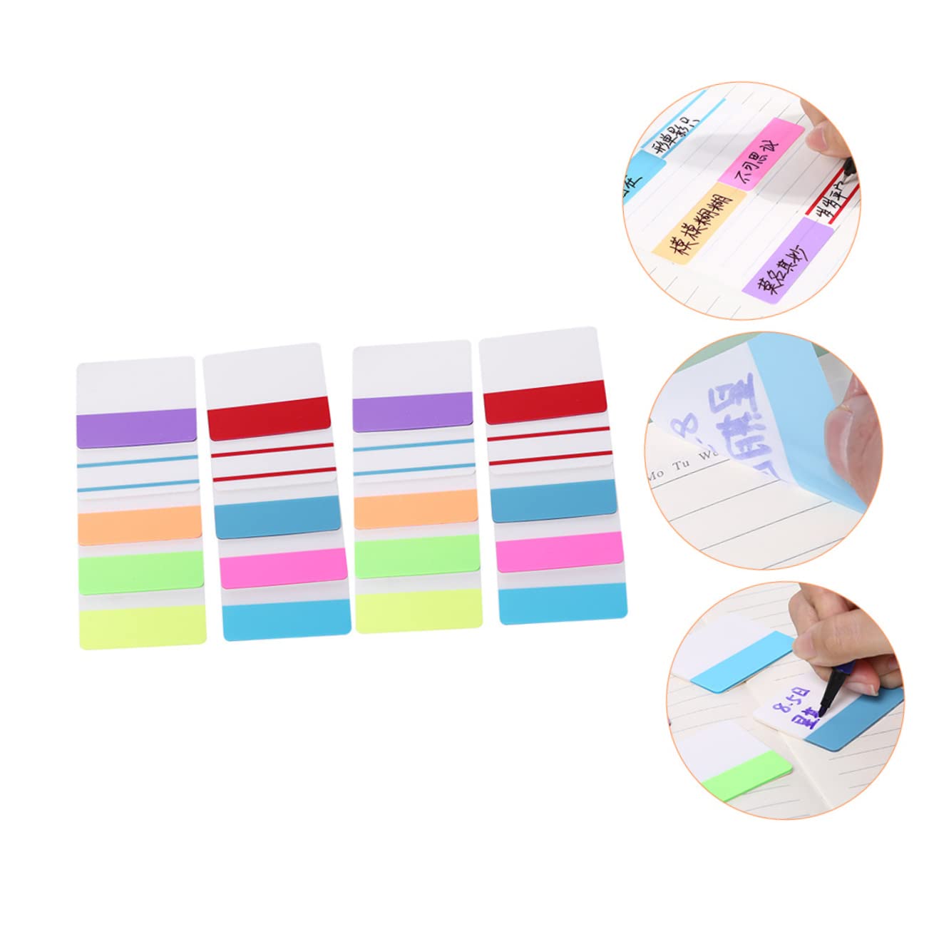 TEHAUX 5stücke Sticky Tabs Für Bücher Wiederverwendbare Index-tabs Bunten Farben Für Notizen Und Markierungen Große Für Schüler Und