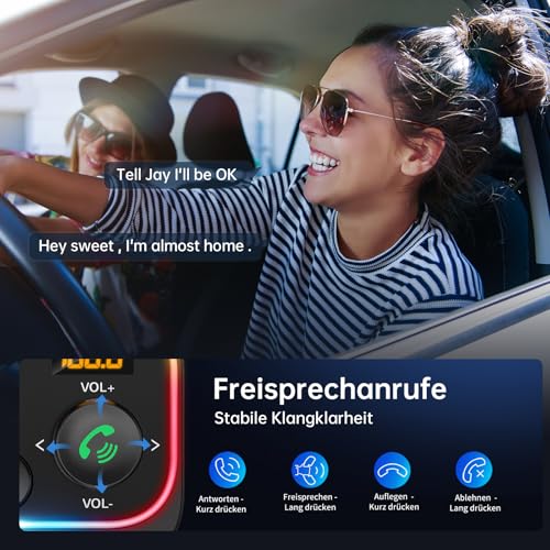 Syncwire Bluetooth 5.4 FM Transmitter Auto Ladegerät 54W PD&QC3.0 USB C Auto Adapter...