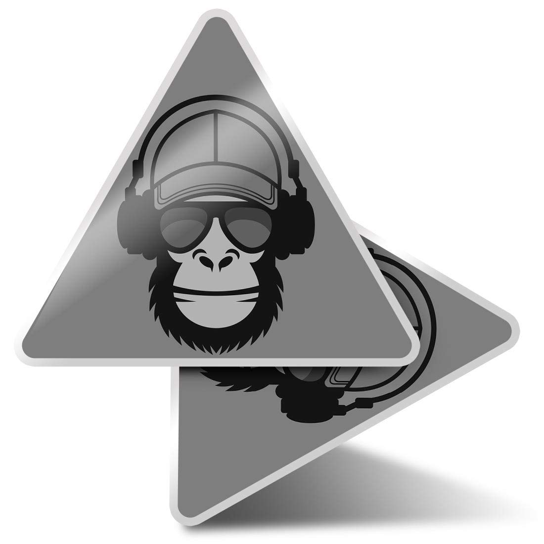 2 x Triangle Stickers 10cm - BW - ky Monkey Music Headphones Laptop Tablet Luggage Scrapbook #42145