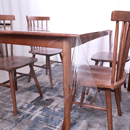 Eralove Roll Packge Rectangle Clear PVC Table Cover Transparent Plastic Tablecloths Waterproof Square Vinyl Table Protector Thick 0.5mm 54 x 120 inches (54 x 120 inches)