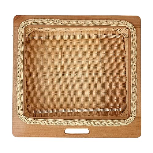 Image of Wicker Basket for Modular Kitchen For Vegetables and Fruits Storage (Size: 22 W Inches Including Channel) (22 inch W X 18 inch L X 4 inch H)
