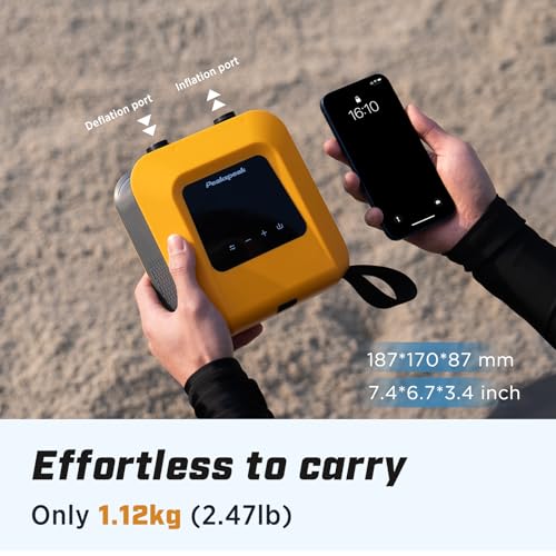 Image of Electric Paddle Board Pump S1-20PSI Rechargeable SUP Pumps, Dual Stage Inflation & Deflation, Suitable for Stand Up Paddle Boards, Boats, Kayaks and Tent