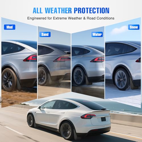 Image of Nilight Mud Flaps Splash Guards for Tesla Model X 2022 2023 2024 2025 2026