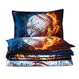 Holawakaka Baseball Comforter Set Boys Teens Sport Fans Bedding Quilt Pillowcases Full Size(baseball1)…