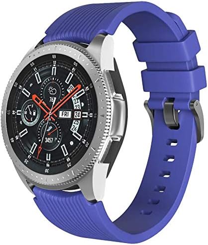 NotoCity Galaxy 46mm Strap 22mm Soft Silicone Band Replacement Strap for Gear S3 Frontier / S3 Classic,Huawei watch GT/Huawei watch 2 Classic(darl blue S)