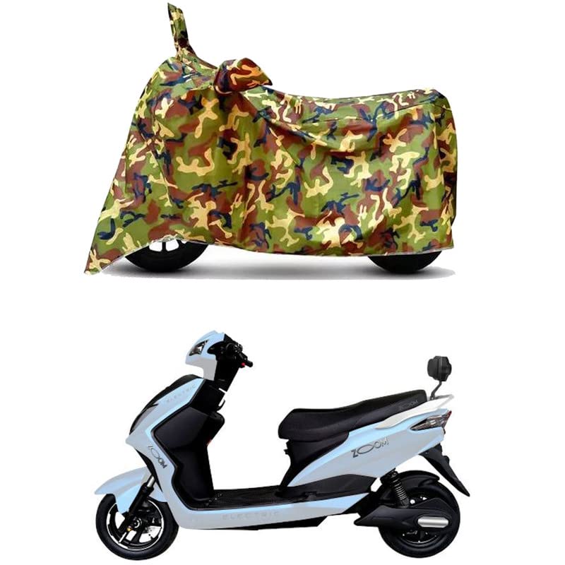 Image of Waterproof 100% PVC Coated Bike Scooty Two Wheeler Body Cover Compatible for Kinetic Green Zoom /UV-Rays /Heat Protection /Birds Dropping /Scratchproof /Dust Proof /All Varient[6X6 Jungle Print]
