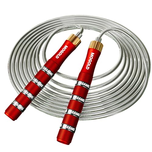 MOGOLD 𝐒𝐩𝐞𝐞𝐝 𝐉𝐮𝐦𝐩 𝐑𝐨𝐩𝐞 𝐟𝐨𝐫 𝐅𝐢𝐭𝐧𝐞𝐬𝐬 - Skipping Rope for Women Men Exercise with Adjustable Length Jumping Rope and Alloy & Silicone Handles Suitable for Workout Boxing Home Gym - Thumbnail 7