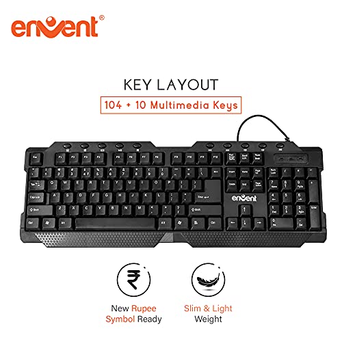 Image of Envent Sturdy Multimedia Keyboard - Kease, Black (ET-KBM040)
