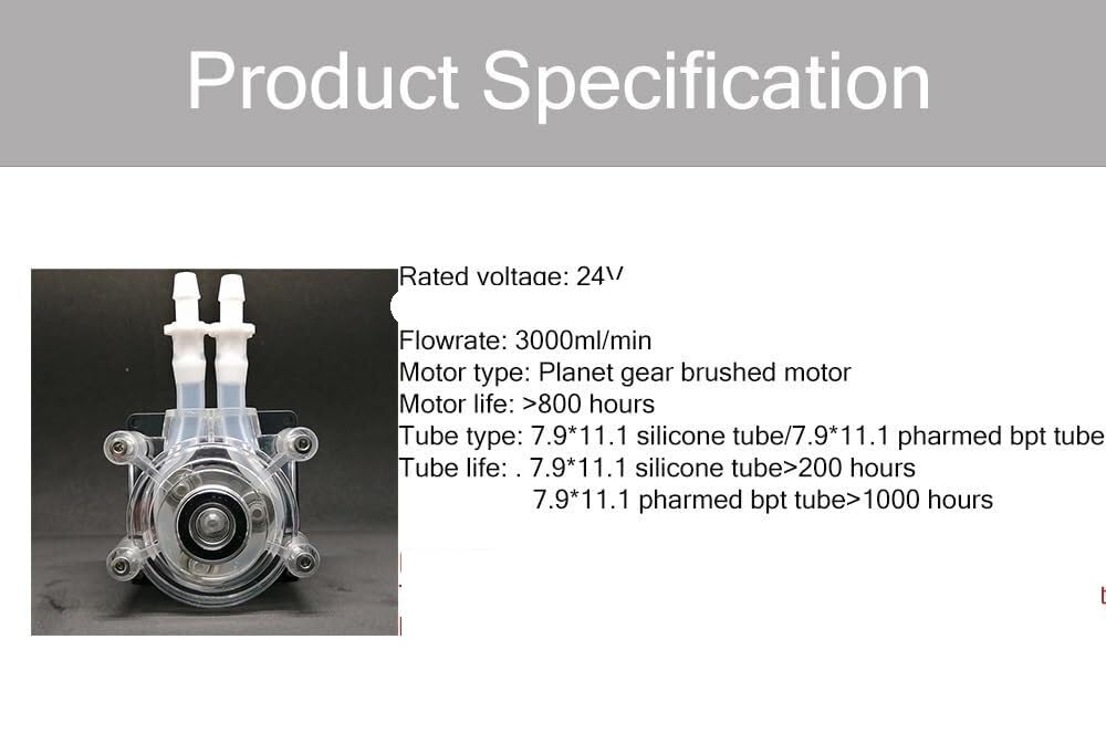 Industrielle Schlauchpumpe, 24V 3000ml/min Peristaltische Pumpendosierung Für Vakuum-Aquarium-Analyselabor, Große Durchflussrate,für Labor