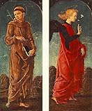 XcBAIHOUD Berühmte Gemälde Moderne Wandbild Kunstdruck Wand Dekoration St. von assisi und verkündigungsengel von cosme tura Wandposter Kunstdruck für Wohnzimmerdekoration 60x90cm