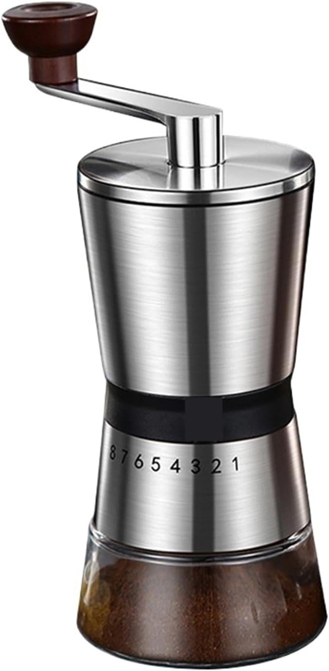 Manual Coffee Grinder Hand Coffee with Ceramic Grinding Core Adjustable Home Portable Coffee Grinding Tools(Stainless Steel)