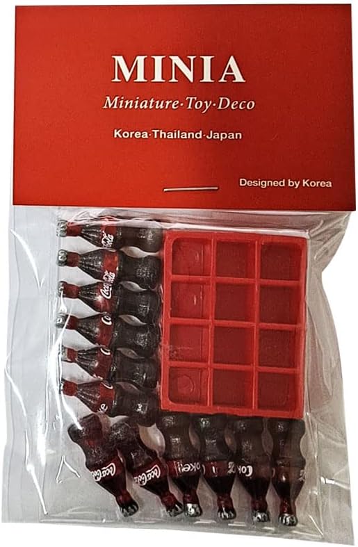 Miniature Set 1:12 Scale Soda Beverage Can Coffee Mug Cup Cola Dollhouse Decoration (Coke 12 Bottles)