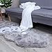 YIHAIC Faux Lammfell Schaffell Teppich, Kunstfell in Super weich Lammfellimitat Teppich Longhair Fell Optik Nachahmung Wolle Bettvorleger Sofa Matte (Grau, 60 x 160cm)