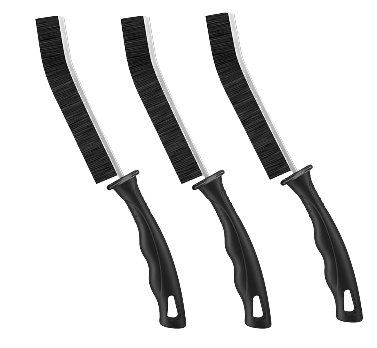Topest Black 3X Crevice Cleaning Brush Hard-Bristled | Multifunctional Gap Cleaning Brush | Grout Brush For Narrow Hard To Reach Places | Suitable For Around Bathroom Fittings, Taps, Hob, Kitchen Sink
