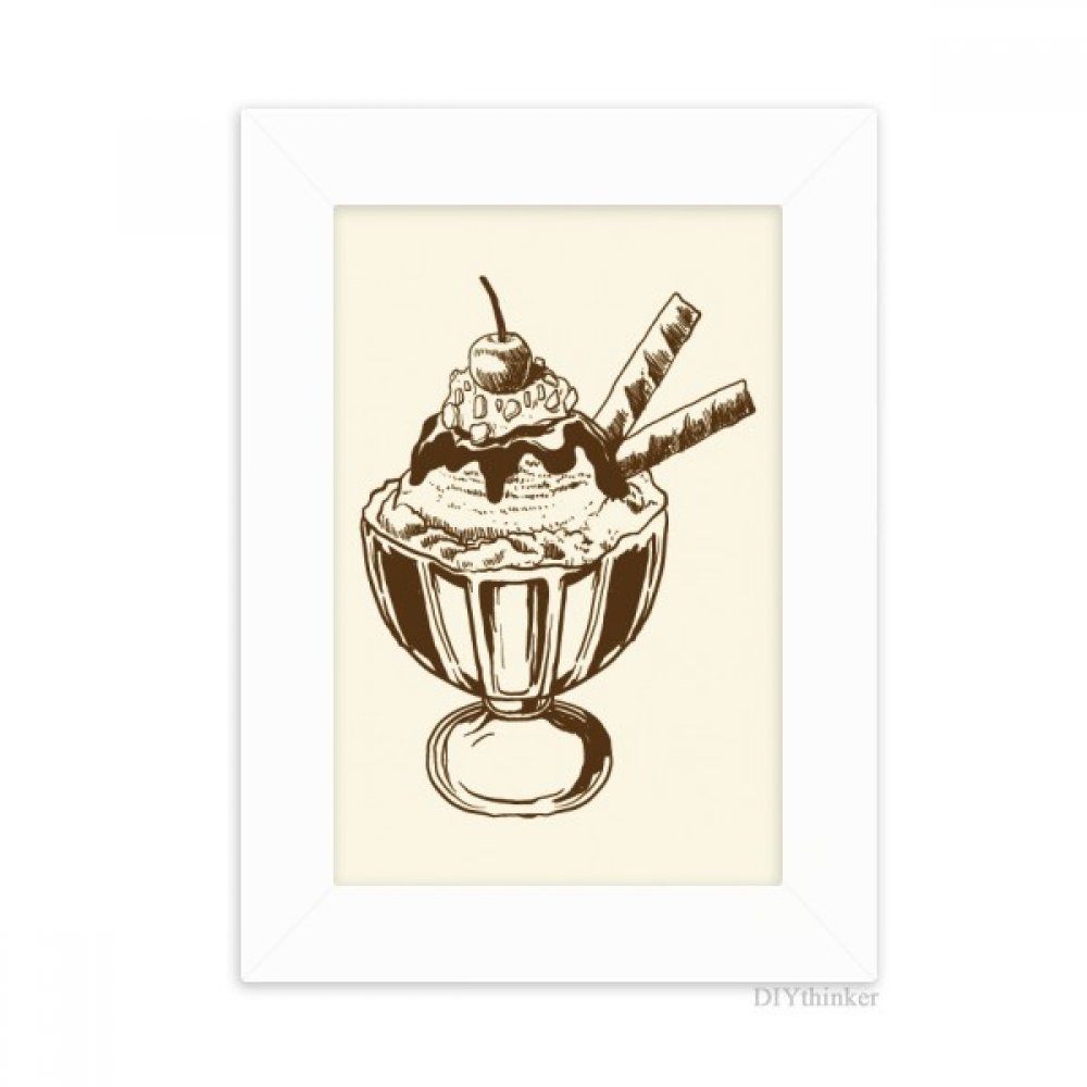 Cadre photo crème glacée cerise cadeau original multicolore