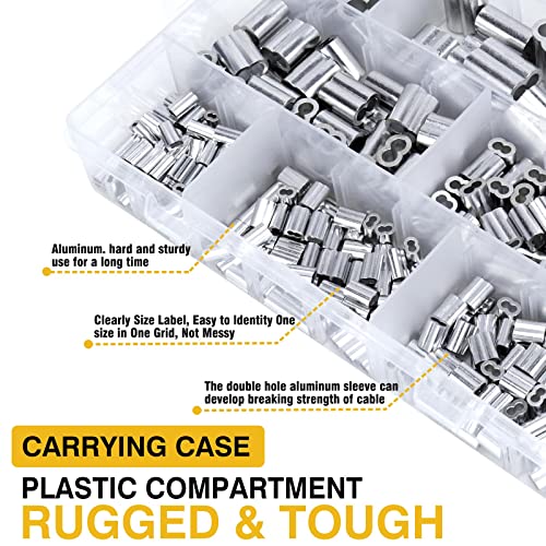 Sanuke SE-LS325PK 325Pcs Wire Rope Sleeves Aluminum Crimping Loop Sleeves thumb #4
