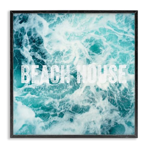 Foamy Ocean Waves Aerial View, 12 x 12 Inch Framed Giclée Print