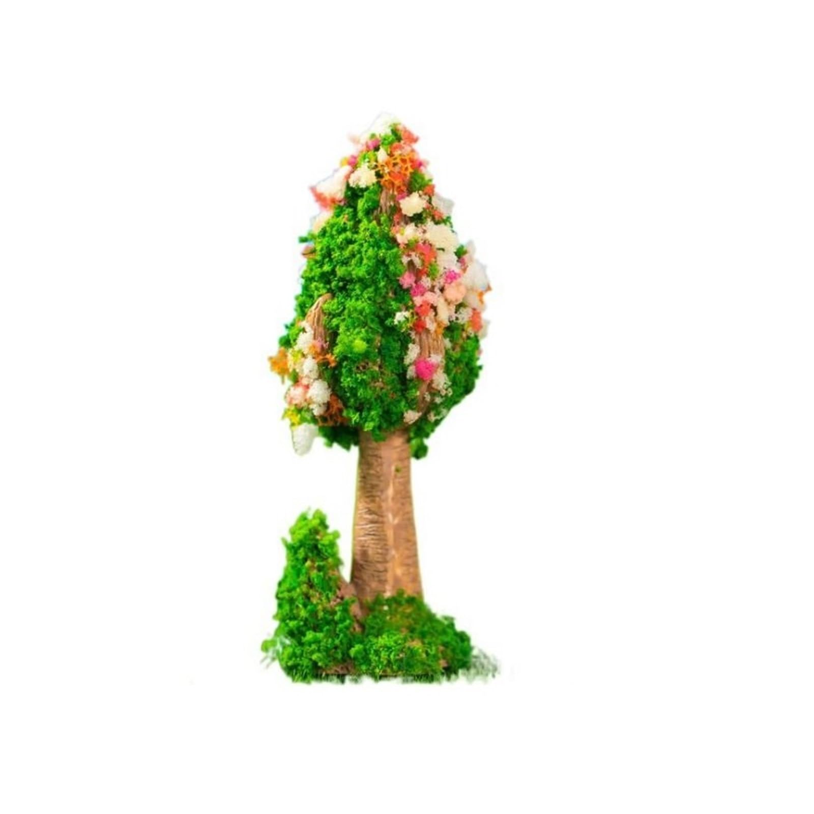 DUNSBY Model Trees 3pcs Simulation Mini Flower Tree Miniature Fairy Garden Moss Micro Landscape Decoration Ornament Resin Crafts(Color-14)