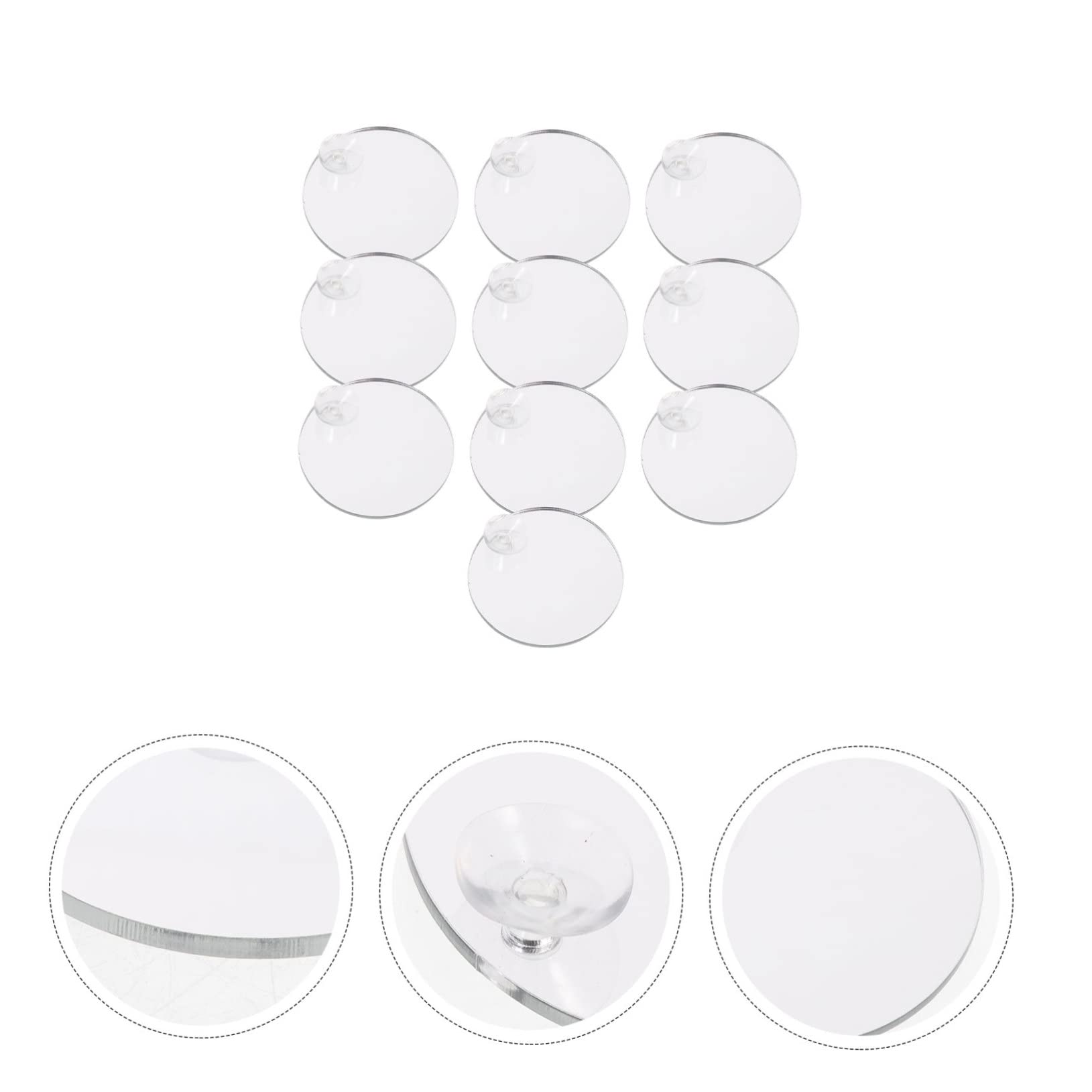 DOITOOL 30piezas Espejos Decorativos para Peces Betta Ventosas Espejos De Acuario De Doble Cara Accesorios para Decoración De Tanques De Peces Apto para Agua Dulce y Salada