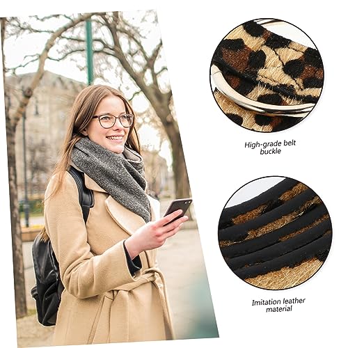 1Pc Casual Imitation Leather Waist Belt for Women Round Buckle Design Stylish Zebra Leopard Print for Jeans Trousers Comfortable Durable Fashion4