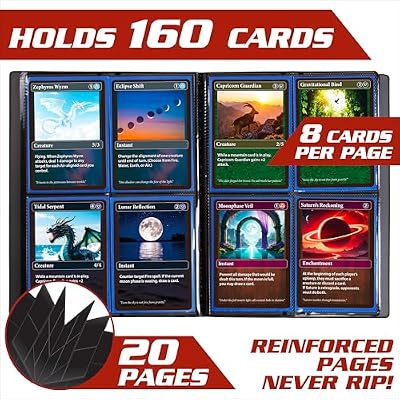 4 Pocket Trading Card Album- Holofoil Red Binder w Padded Side Loading Pockets, AntiTheft Anti-Drop-TCG Collector Storage Organizer for 160 Cards-Compatible with Pokemon & All Major Trading Card Games